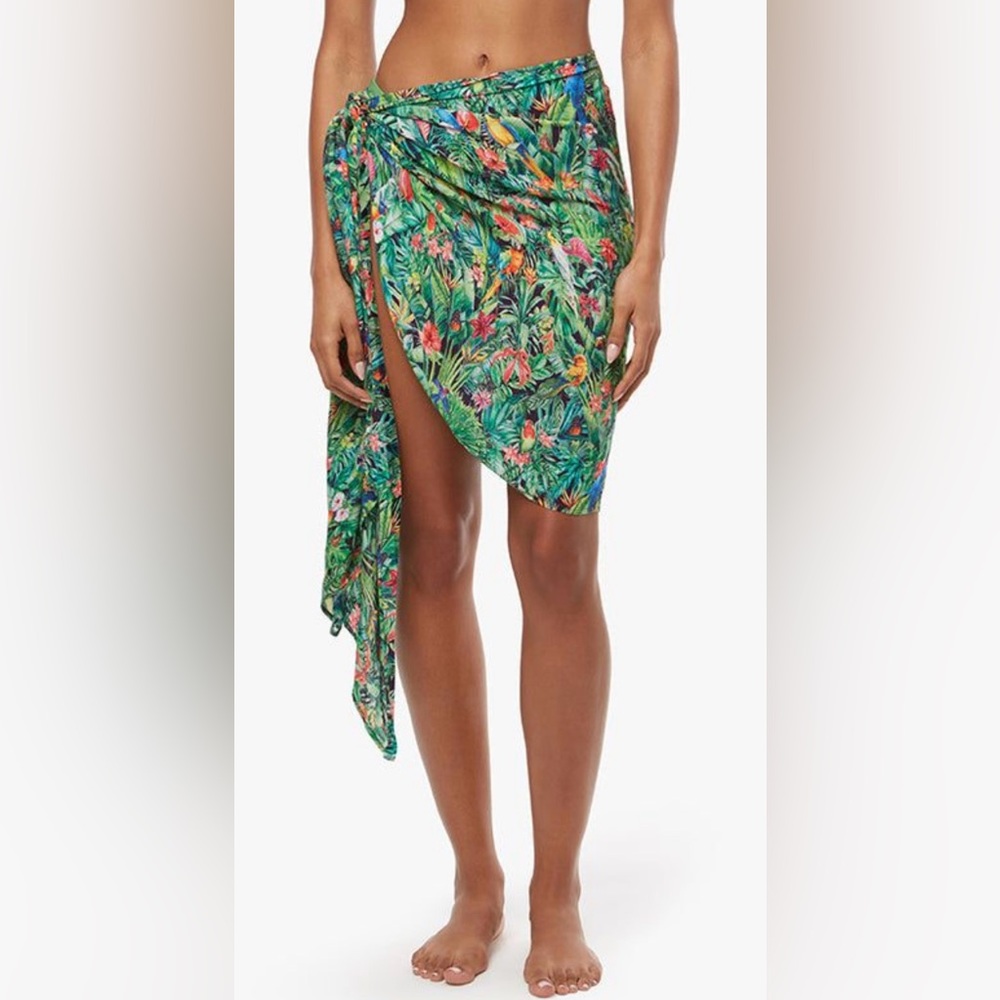 WeWoreWhat Birds of Paradise Sarong Wrap Coverup